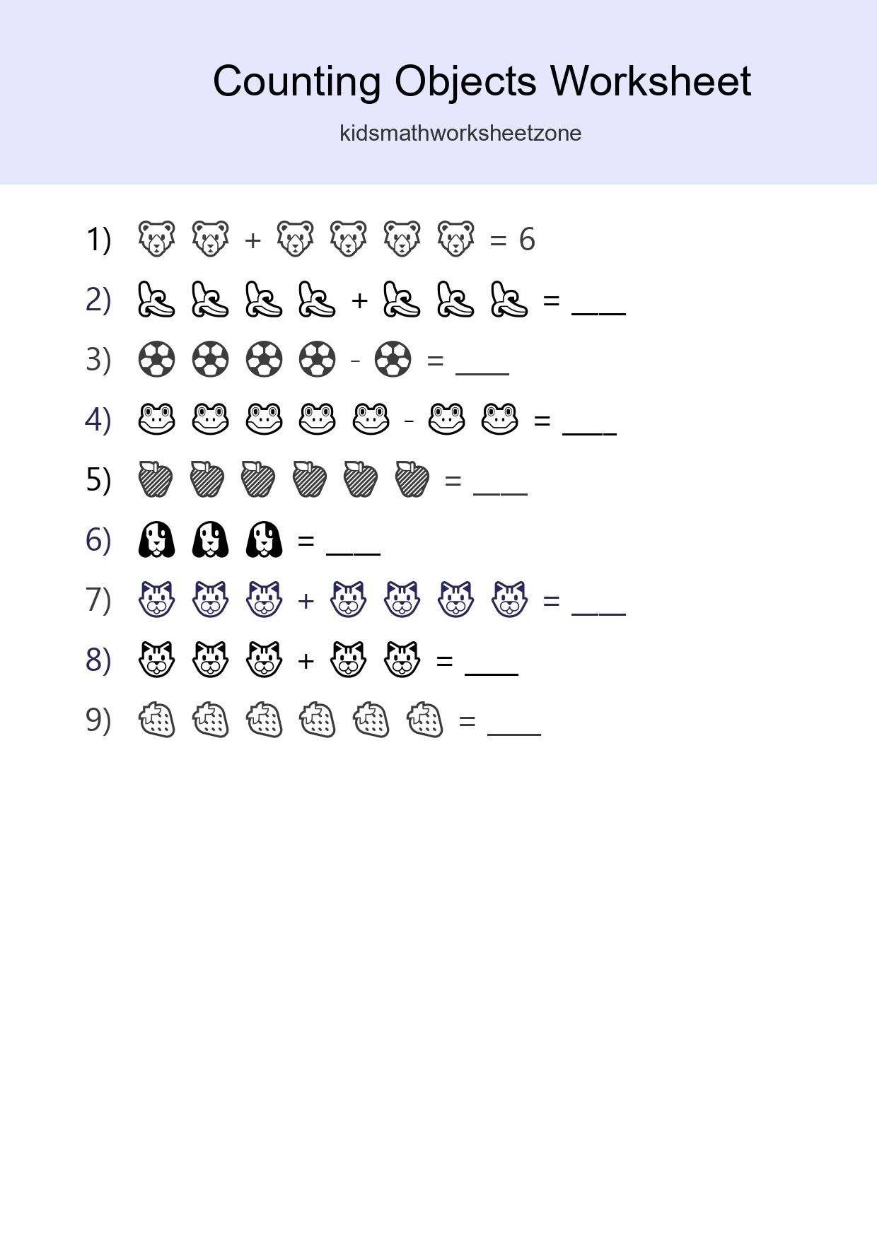 Free Counting Objects Worksheet For Kindergarten - Part 14