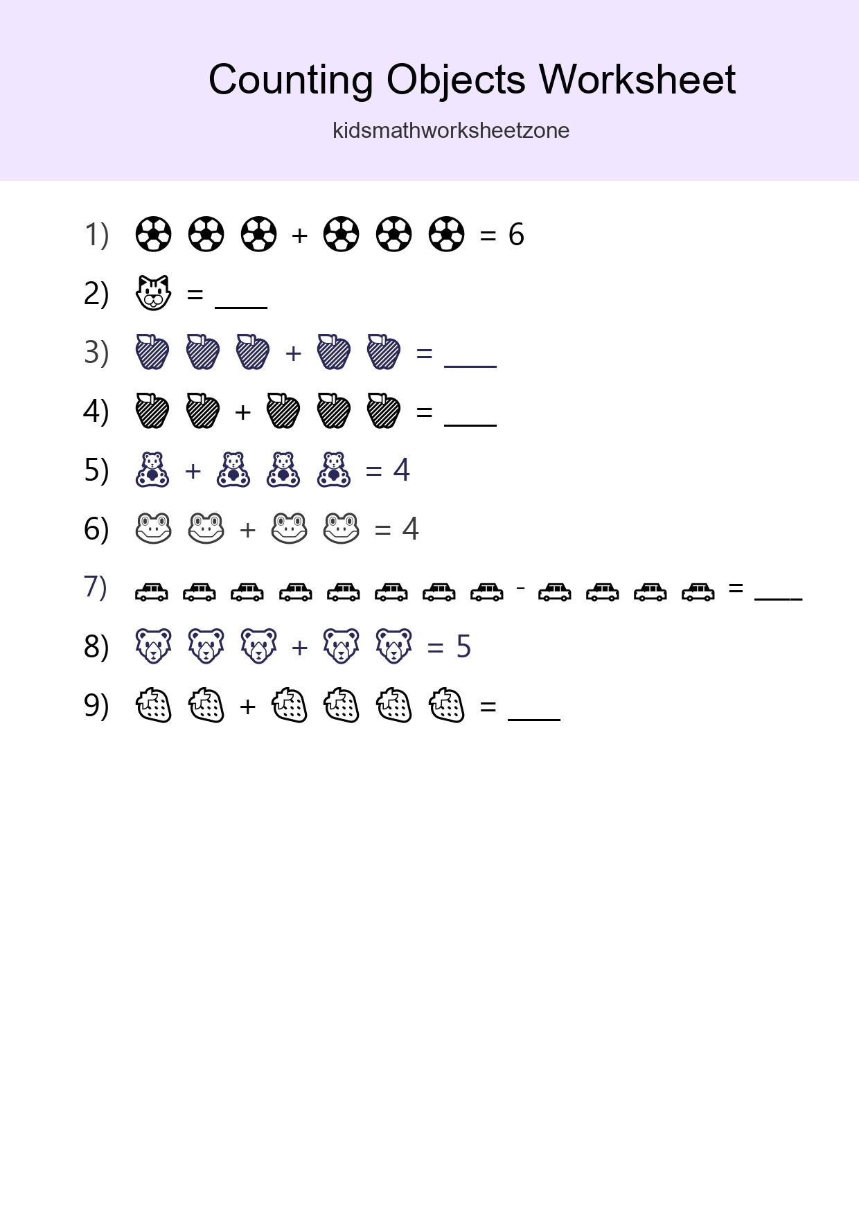 Free Counting Objects Worksheet For Kindergarten - Part 245