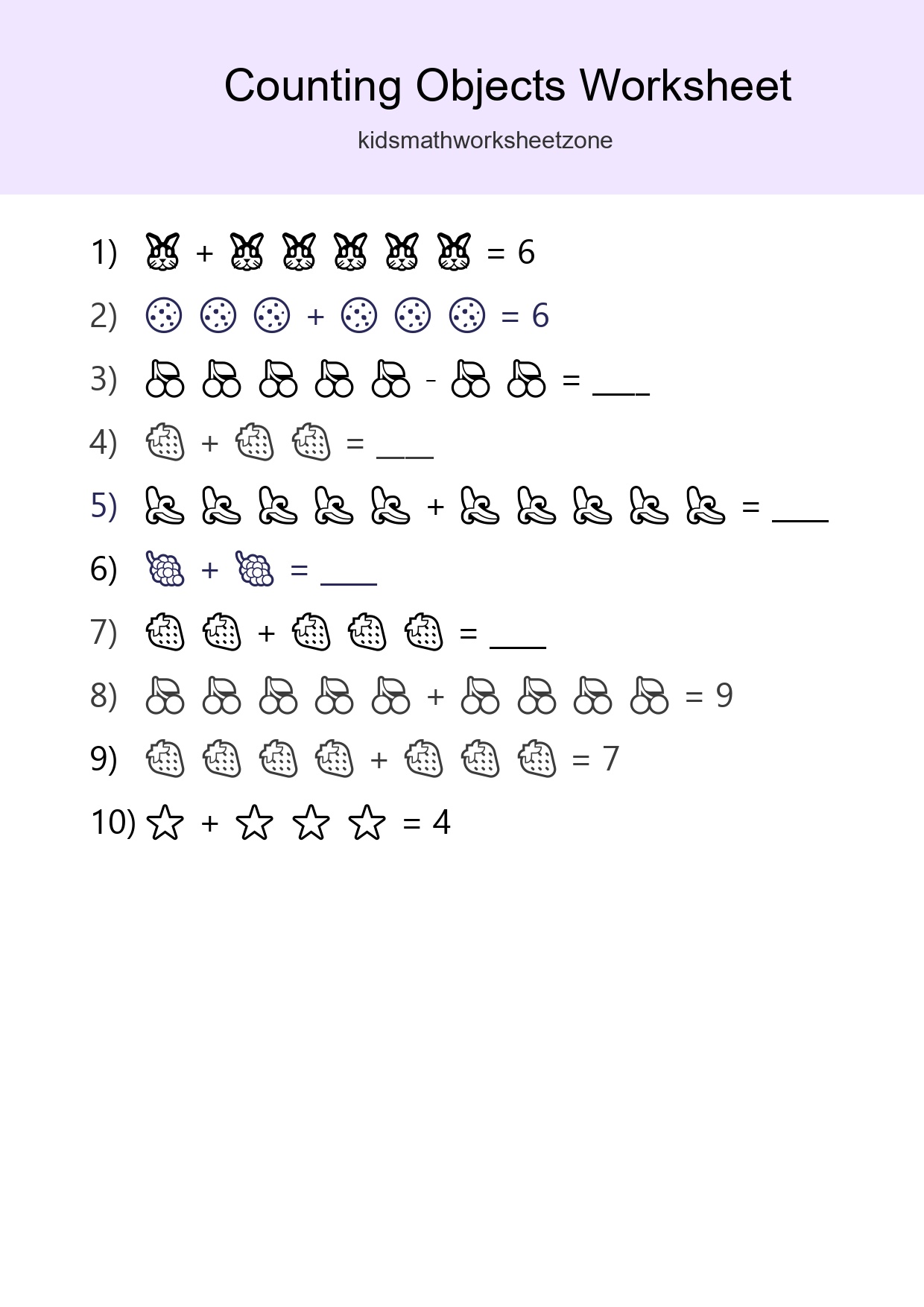 Free Counting Objects Worksheet For Kindergarten - Part 69