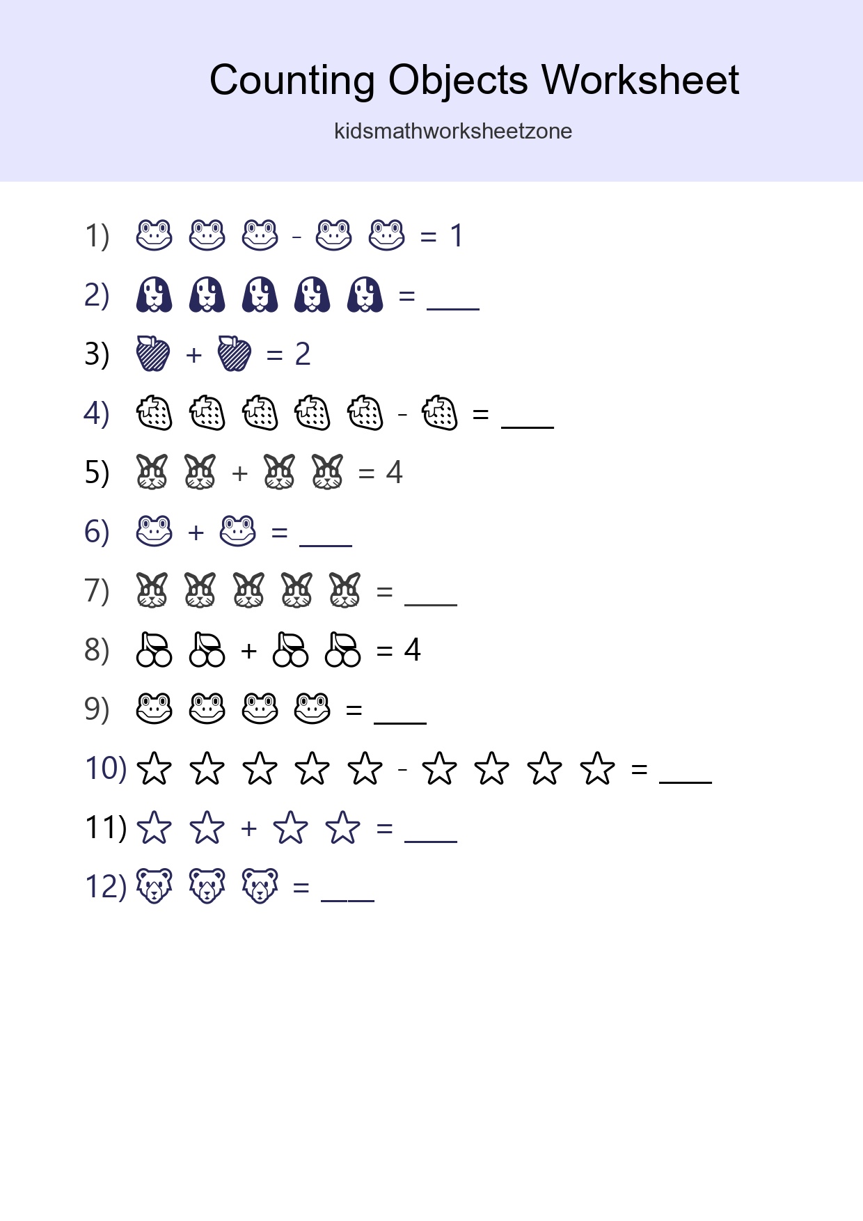 Free Counting Objects Worksheet For Pre-K - Part 300