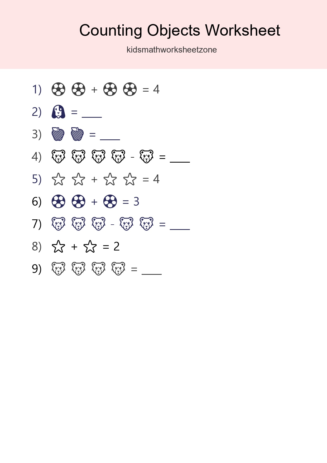 Free Counting Objects Worksheet For Pre-K - Part 36