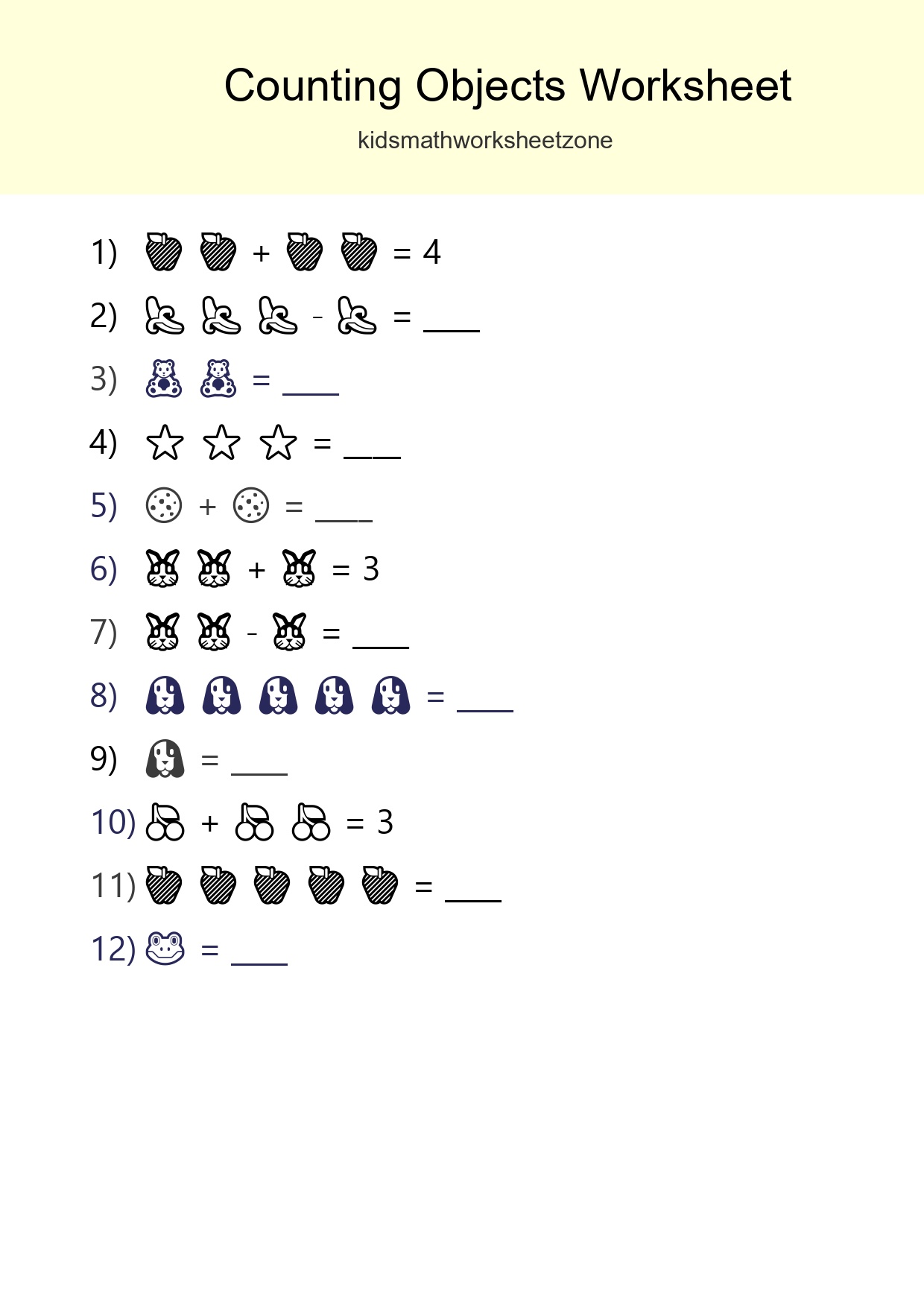 Free Counting Objects Worksheet For Pre-K - Part 91