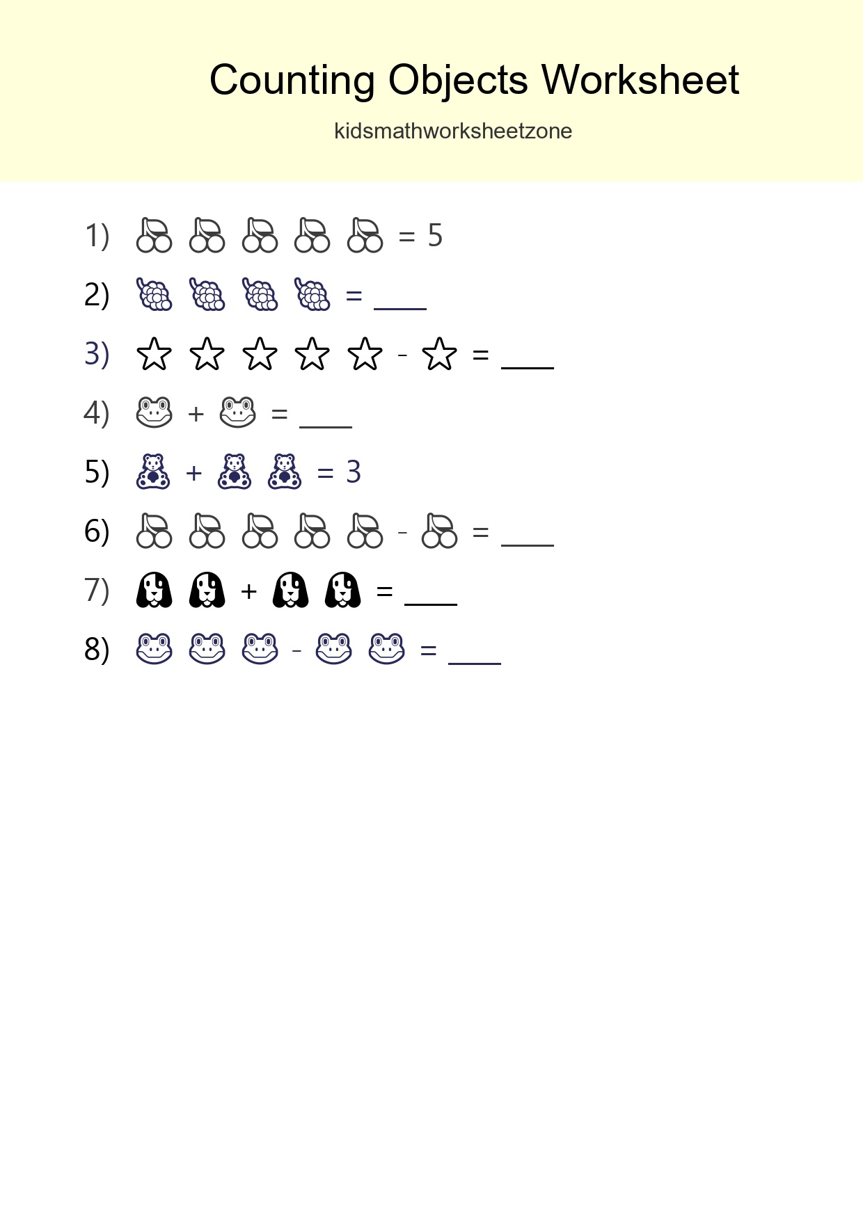 Free Counting Objects Worksheet For Pre-K Printable - Part 80