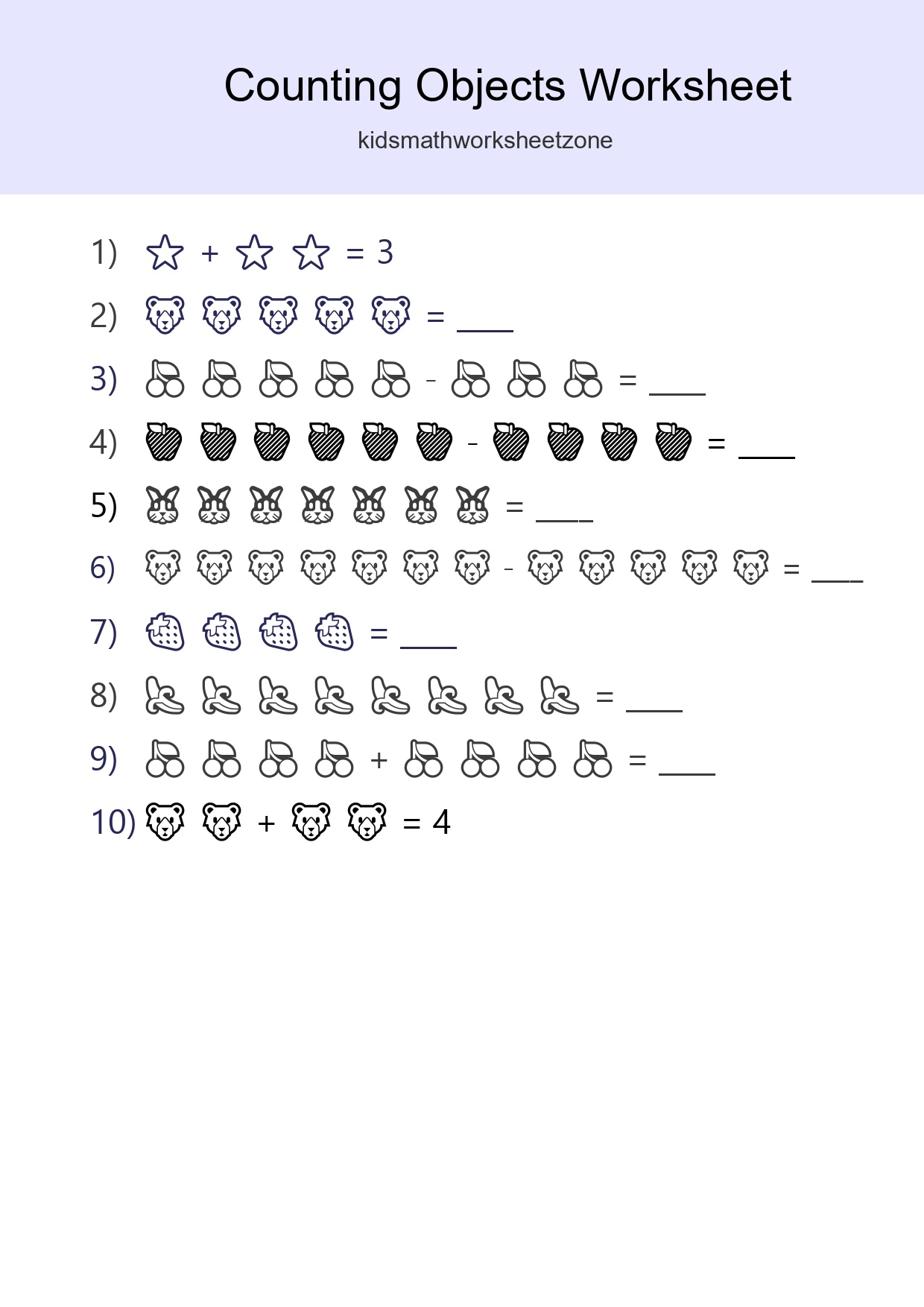 Learn Counting With Pictures Worksheet (Kindergarten) - Part 157