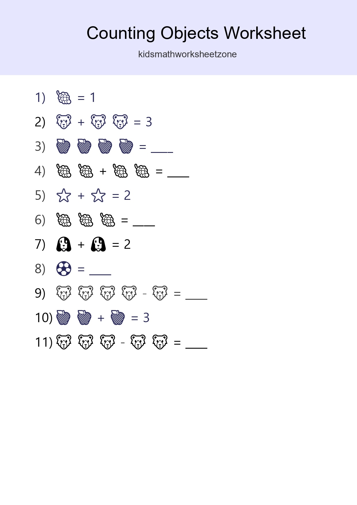 Pre-K Count The Objects Worksheet - Part 102