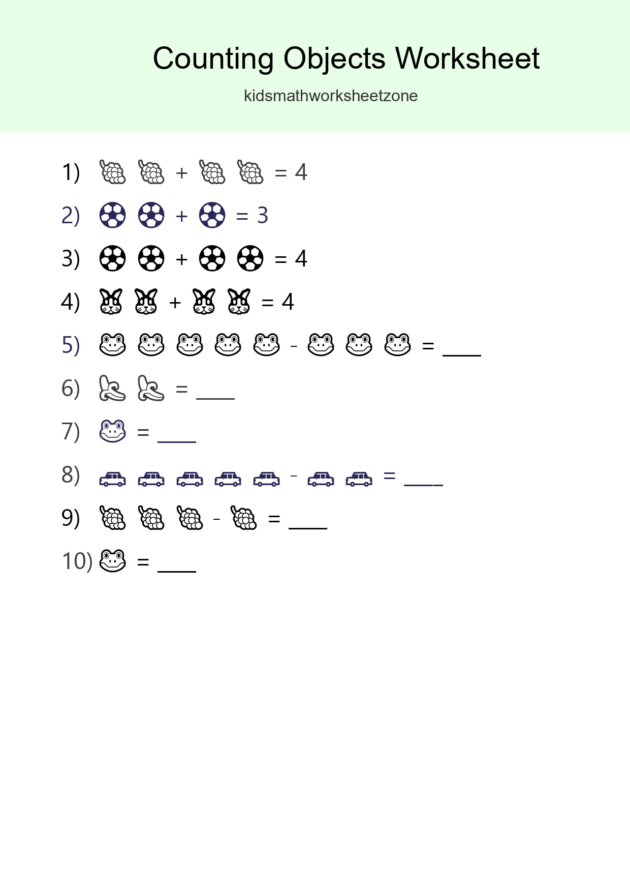 Pre-K Count The Objects Worksheet - Part 58