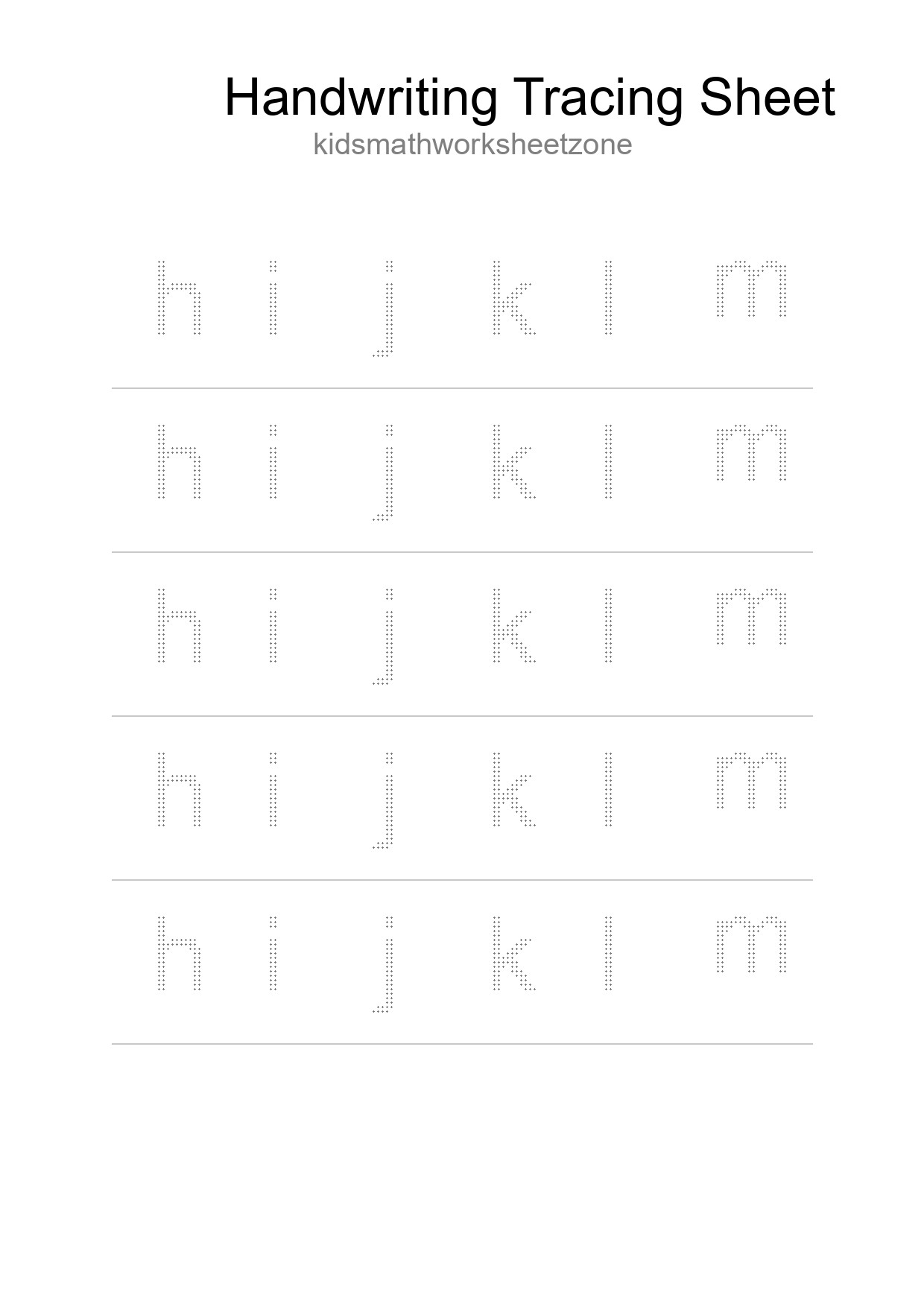 Printable Tracing Worksheet For Kids - Part 10