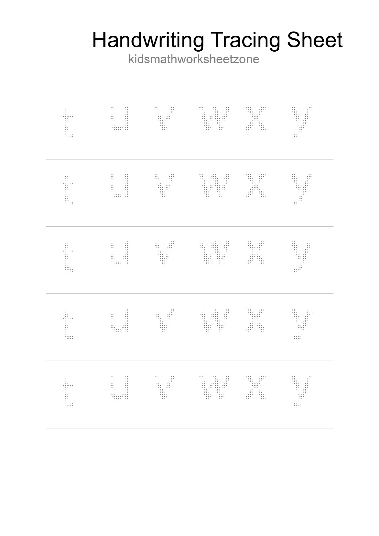 Printable Tracing Worksheet For Kids - Part 263